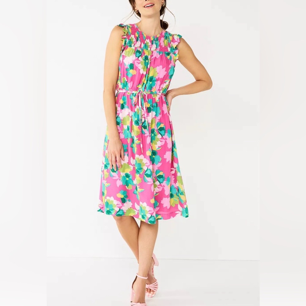 women's smocked-yoke DRAPER JAMES RSVP dress